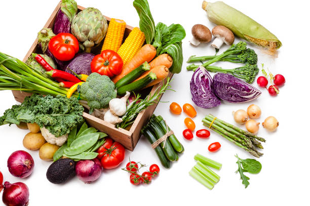 istock Vegetables assortment shot from above on white background 1170356697