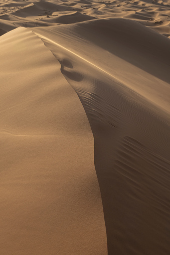View of the Merzouga Dunes in the Sahara Desert in Morocco