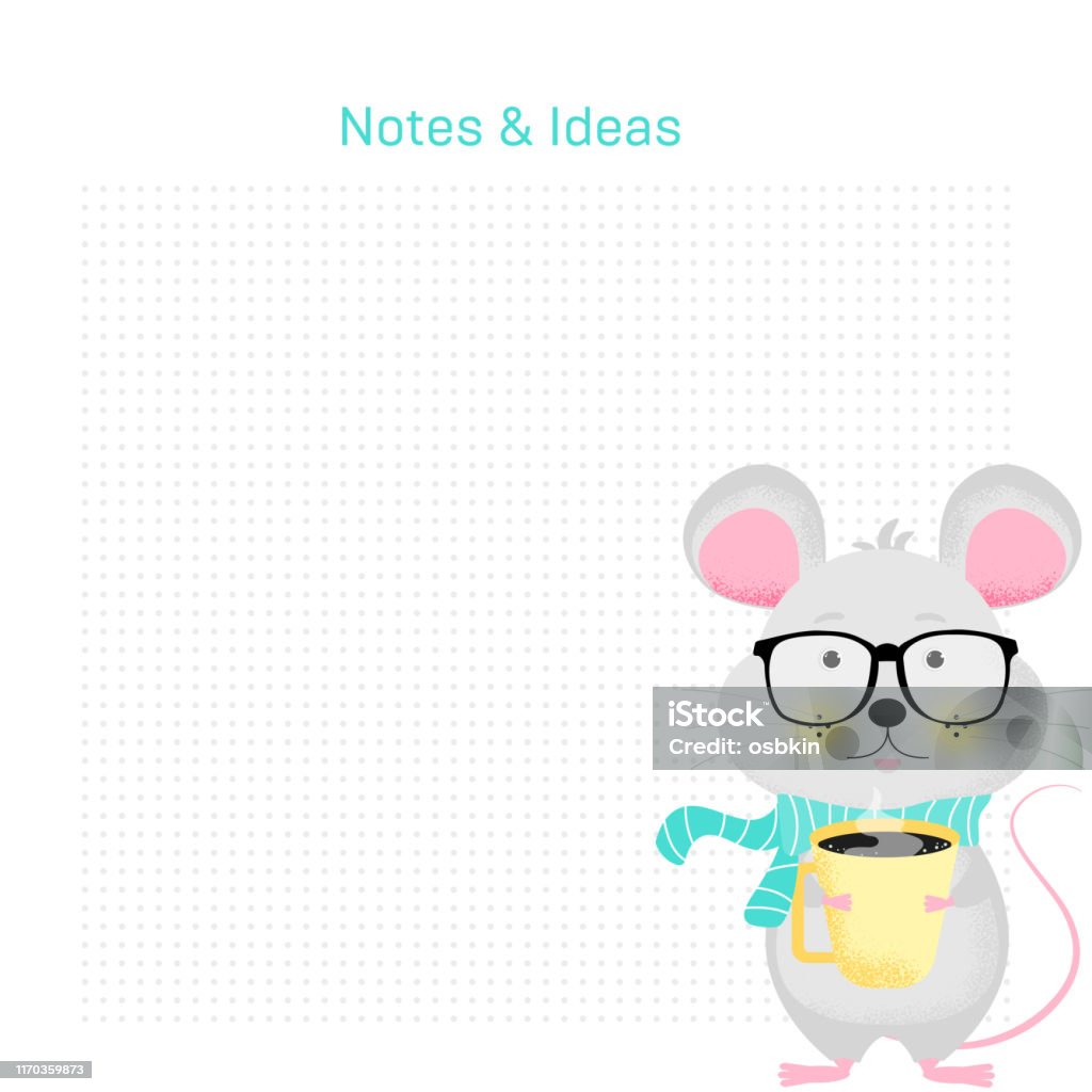 Isolated Modern Cute Cartoon Mouse In Glasses Stock Illustration - Download  Image Now - 2020, Animal, Autumn - iStock