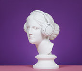 Modern Greek Goddess with headphones
