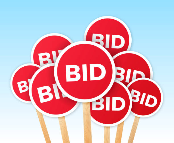 Auction Bidding Stock Illustration - Download Image Now - Bid, Auction,  Auction Paddle - iStock