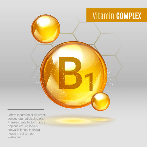 ilustraciones, imágenes clip art, dibujos animados e iconos de stock de vitamina b1 oro brillante píldora capcule icono . complejo vitamínico con fórmula química, grupo b, tiamina. gota de sustancia dorada brillante. medicamentos para anuncios de salud. ilustración vectorial - formula 1