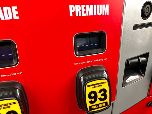 istock Octane selection button and price display on a red gas pump 1170362198