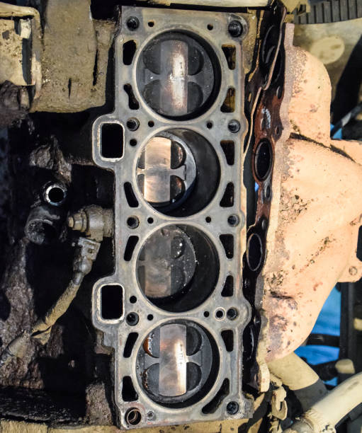 istock Disassembled car engine. Engine repair. Old car. 1170363419