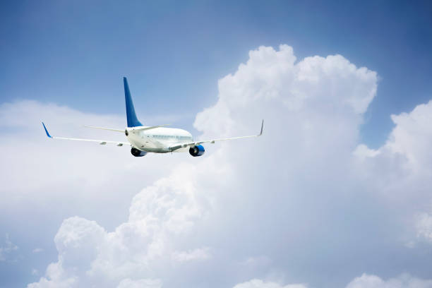 istock Passenger jet airplane flying above clouds 1170370631