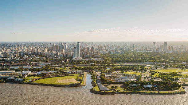 Cityscape of Buenos Aires, Argentina. Image taken from a helicopter.