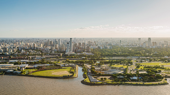Cityscape of Buenos Aires, Argentina. Image taken from a helicopter.