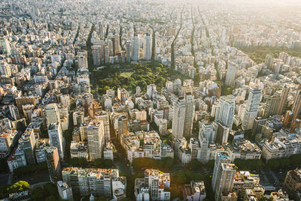 Aerial view of Buenos Aires, Argentina Urban Skyline of Buenos Aires, Palermo District. buenos aires stock pictures, royalty-free photos & images