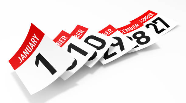istock Group of flying or falling calendar paper. 3d Rendering 1170373319