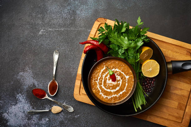 Dal Makhani at dark background