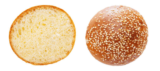 istock Homemade sourdough bread. Burger bun isolated on white background 1170377206