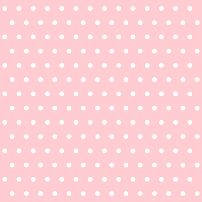 white dotted polka pattern lecture on white background. Polka dot seamless pattern background. Pink polka dot pattern. EPS 10