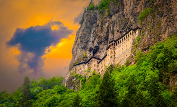 Sumela Monastery in Trabzon, Turkey. Greek Orthodox Monastery of Sumela was founded in the 4th century. Sumela Monastery in Trabzon, Turkey. Greek Orthodox Monastery of Sumela was founded in the 4th century. sumela monastery stock pictures, royalty-free photos & images