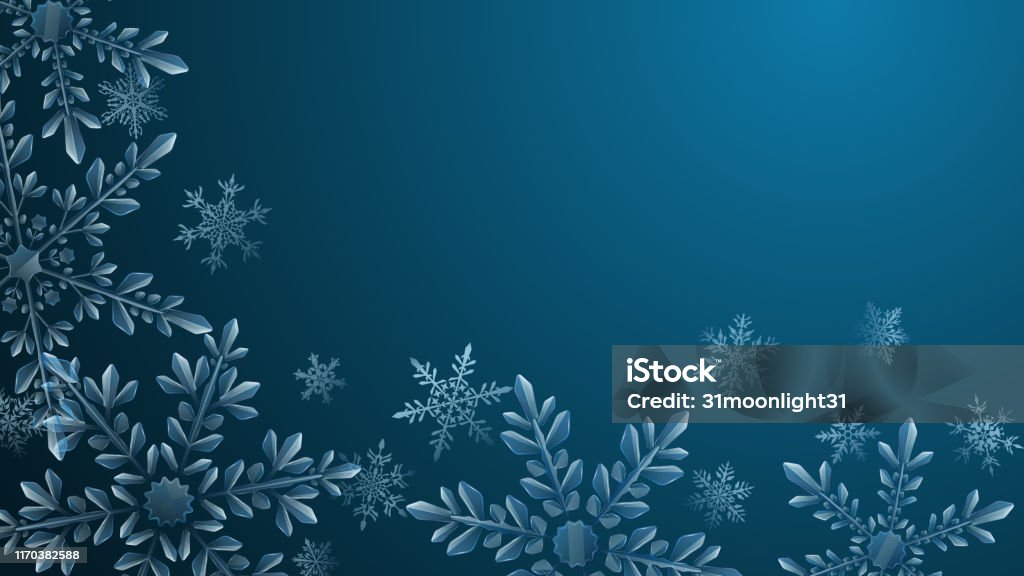 December Translucent Composition Of Big Translucent Christmas Snowflakes Stock Illustration ...