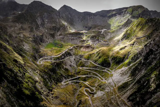 Wonderful mountain scenery. Transfagarasan highway, one of the most beautiful road in Europe, Romania (Transfagarash). High resolution