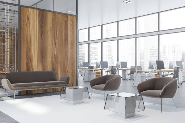 istock Wooden office waiting room corner 1170384916
