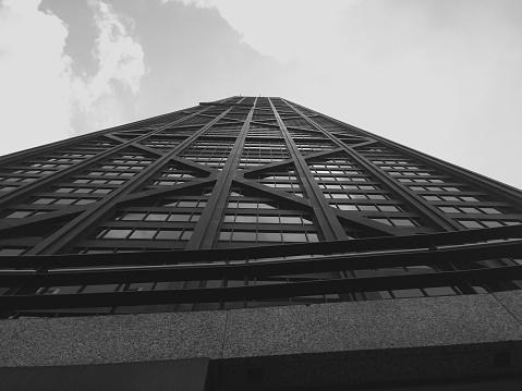 Chicago Landmark shot upwards in Black and White.