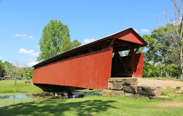Historic Staats Mill covered bridge, 1887, Ripley - West Virginia