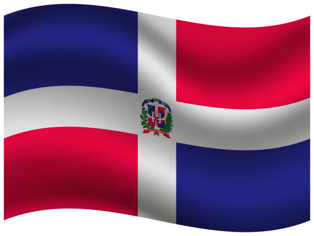 istock Dominican Republic Beautiful national flag with waving effects. original colors and proportion. Amazing design vector illustration for web,logo, icon and background.from  countries flag set. 1170391246