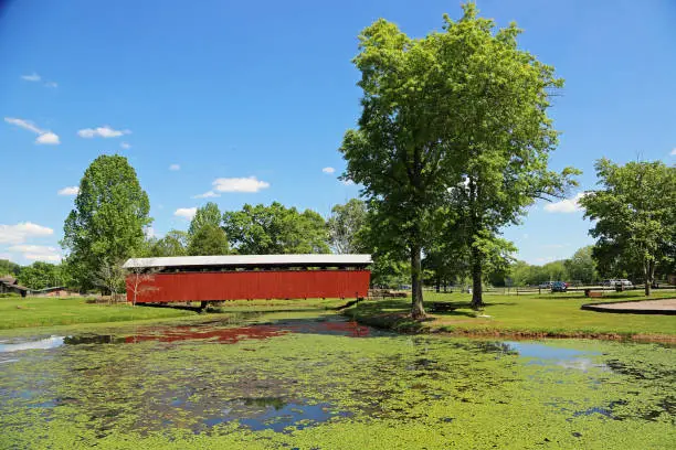 Historic Staats Mill covered bridge, 1887, Ripley - West Virginia