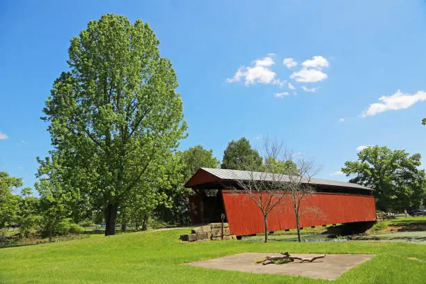 Historic Staats Mill covered bridge, 1887, Ripley - West Virginia