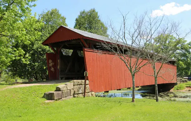 Historic Staats Mill covered bridge, 1887, Ripley - West Virginia