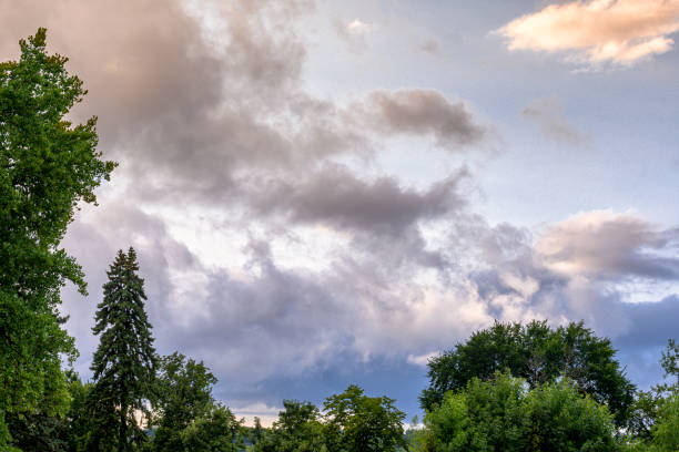 Distant view of impending storm clouds over the Mississippi River valley, outside of Minneapolis. Minnesota.\n\nTaken in Minneapolis. Minnesota, USA