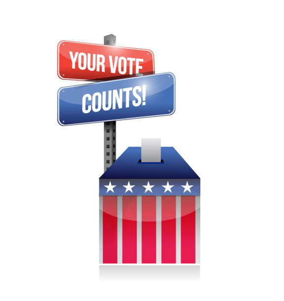 Your vote counts ballot illustration design Your vote counts ballot illustration design over a white background counting votes stock illustrations