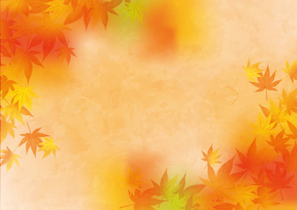 illustrazioni stock, clip art, cartoni animati e icone di tendenza di l'autunno giapponese lascia illustrazione di sfondo - japanese culture paper backgrounds japan