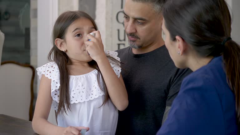 Using a asthma inhaler