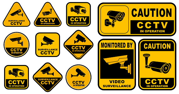 Set of Various Security Camera or cctv for street, home and building concept. easy to modify