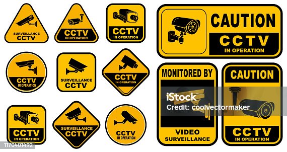 istock Set of Various Security Camera or cctv for street, home and building concept. easy to modify 1170401492