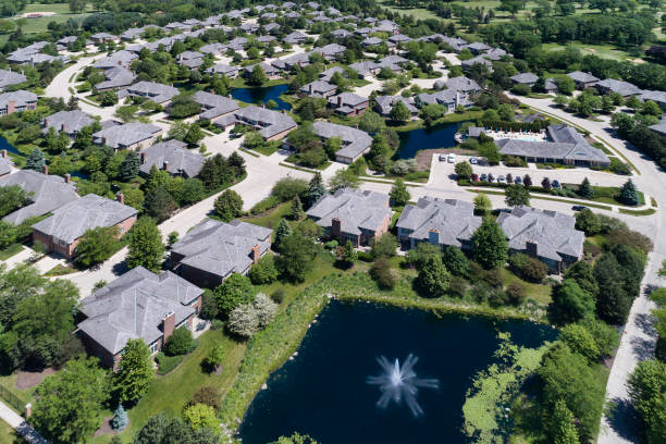 istock Aerial view of homes 1170408616