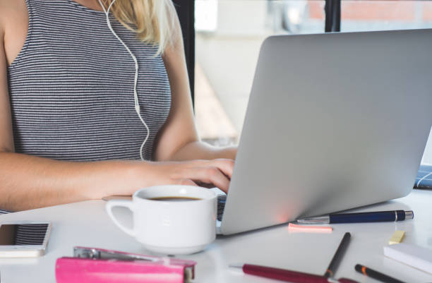 istock Woman working on laptop at home. 1170409846