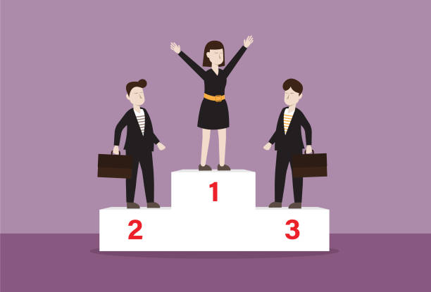istock Businessperson stand at winner podium 1170410111