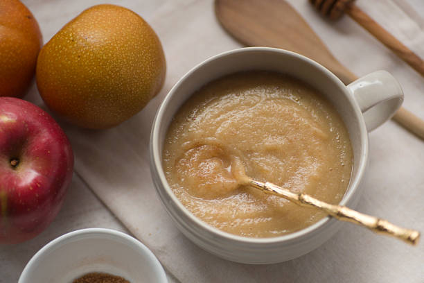 Spiced Applesauce stock photo