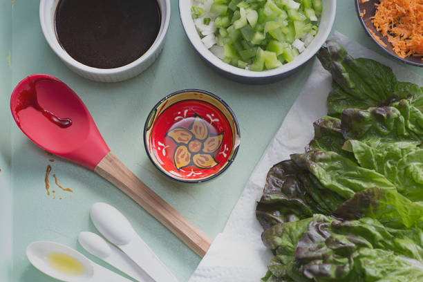 Salad Meal Preparations stock photo