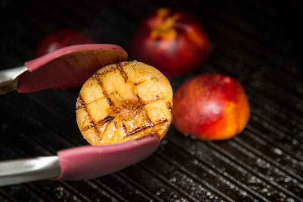 Grilled Nectarine stock photo