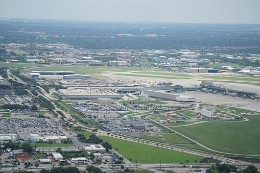 An Air Transat airplane parking at Pearson International Airport - the primary international airport serving Toronto, Golden Horseshoe.