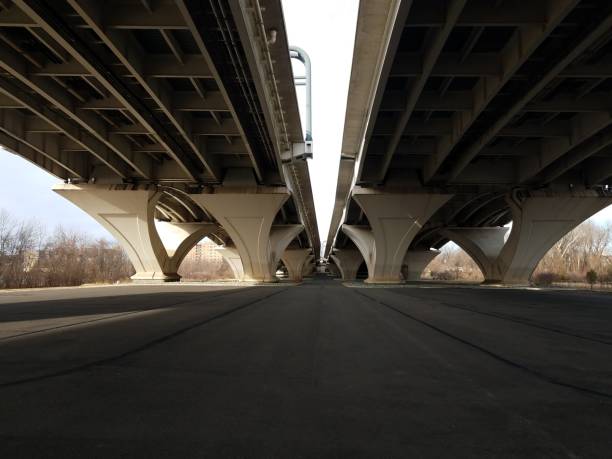 asphalt street or road under Wilson bridge in Virginia