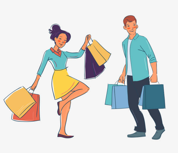 istock Young couple with shopping bags 1170424368