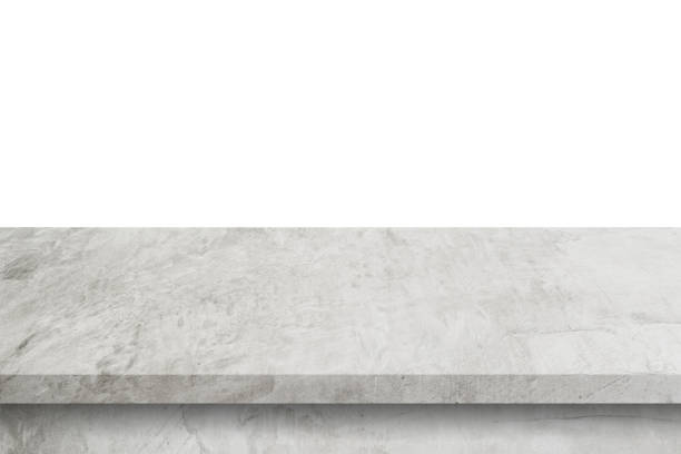 istock Empty cement table on isolated white background with copy space and display montage for product. 1170425127