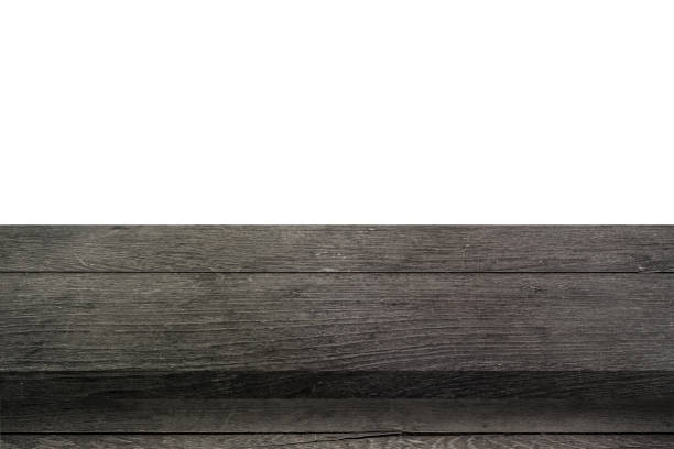 istock Empty wood table on isolate white background and display montage with copy space for product. 1170425563