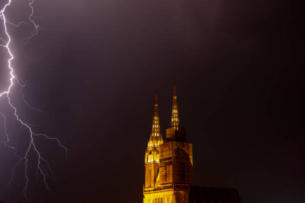 Lightning near Zagreb Cathedral