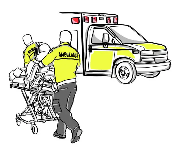 Vector illustration of Paramedics At Work