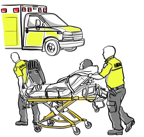 Vector illustration of Ambulance Crash Victim