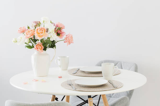 istock served table with  bouquet of roses 1170439489