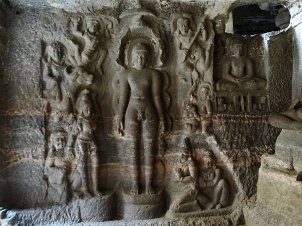 istock Cave 32 Second Cave: Left side : Left Wall :  Parsvanath Ellora Caves, Maharashtra INDIA 1170441220