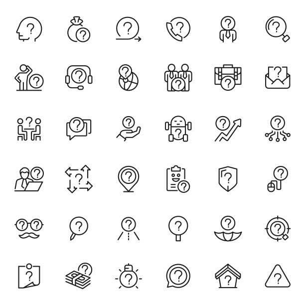 kumpulan ikon masalah - question icon ilustrasi stok