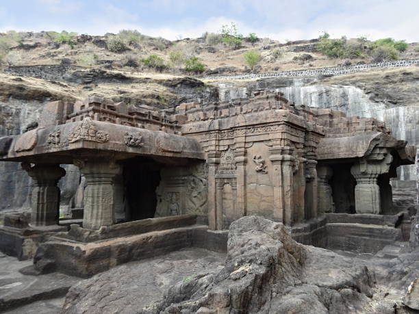 istock Cave 30 Main Porch Side View : Ellora Caves, Maharashtra INDIA 1170441237